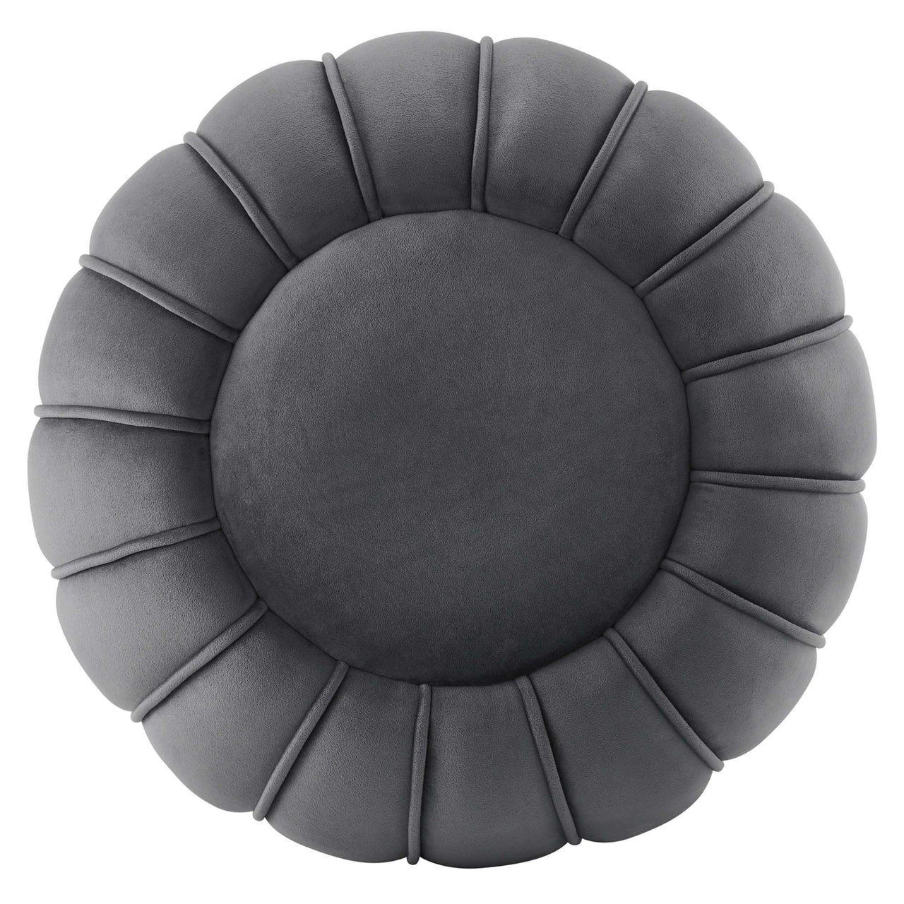 Serenta Velvet Ottoman, Gray