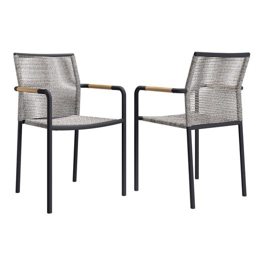 Elyrae Alfresco Dining Armchair Set of 2, Light Gray