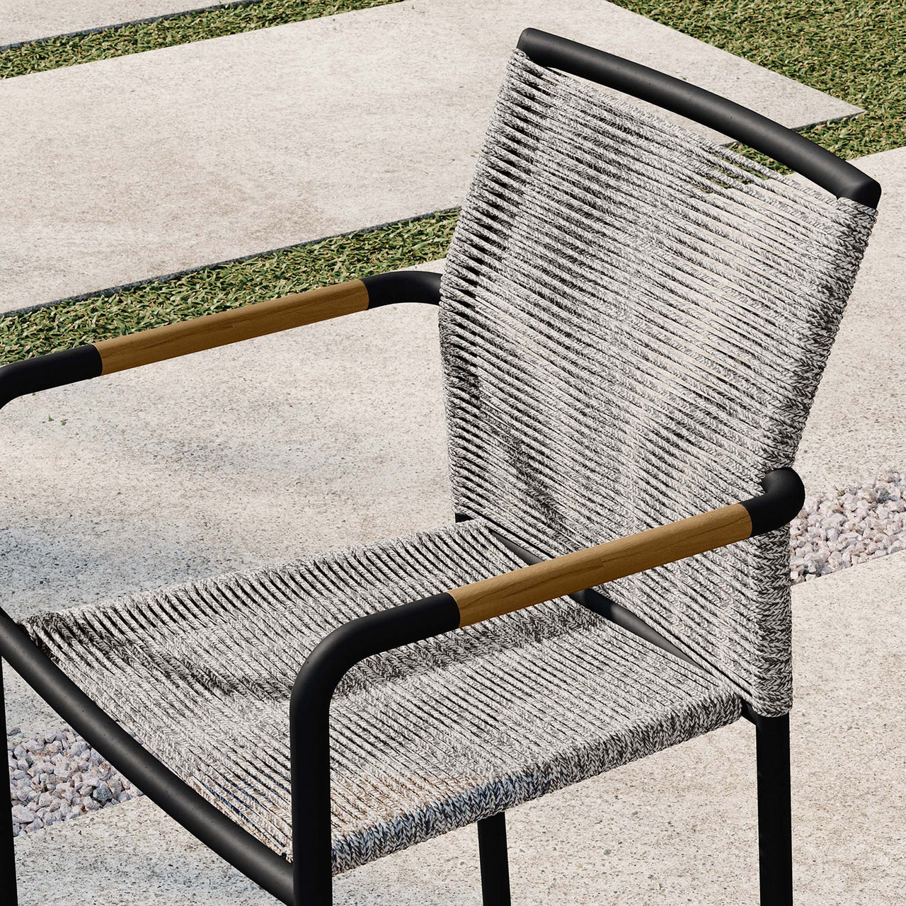 Elyrae Alfresco Dining Armchair Set of 2, Light Gray