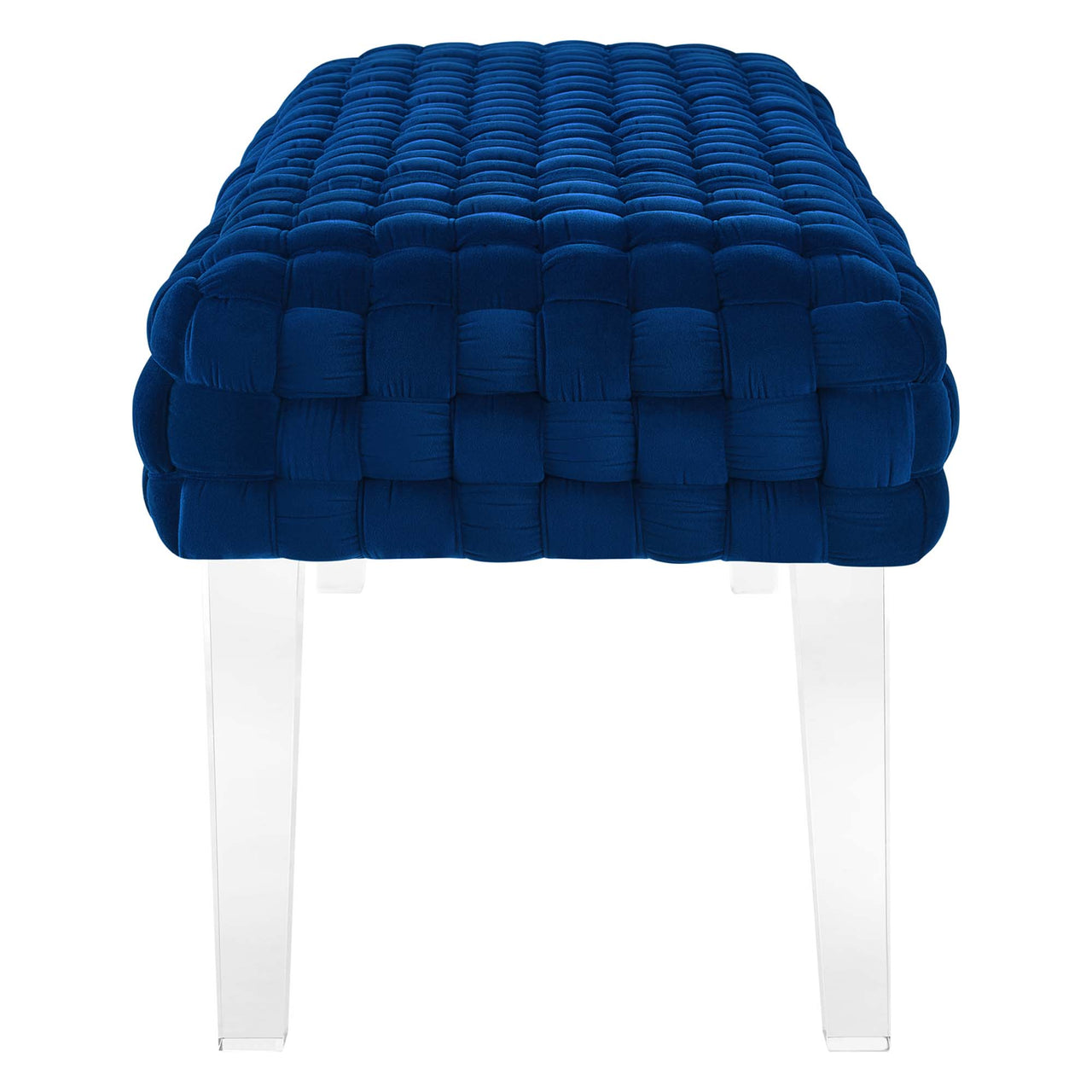 Pome Velvet Ottoman, Navy