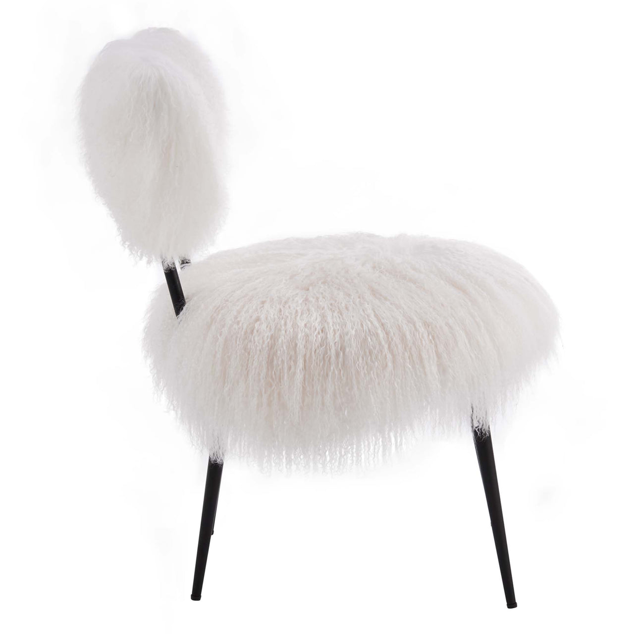Ovelissa Woolen Pelt Chair, White