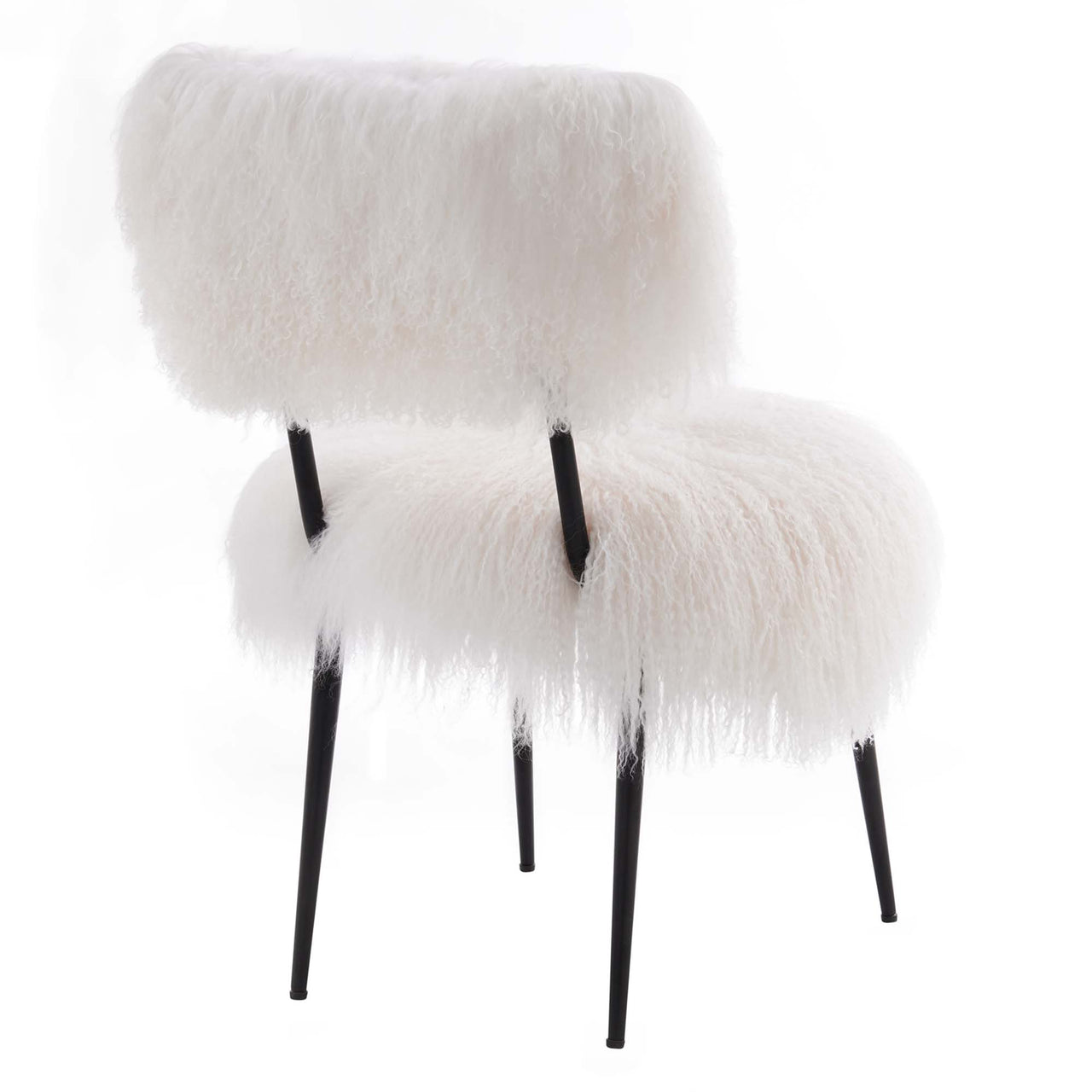 Ovelissa Woolen Pelt Chair, White