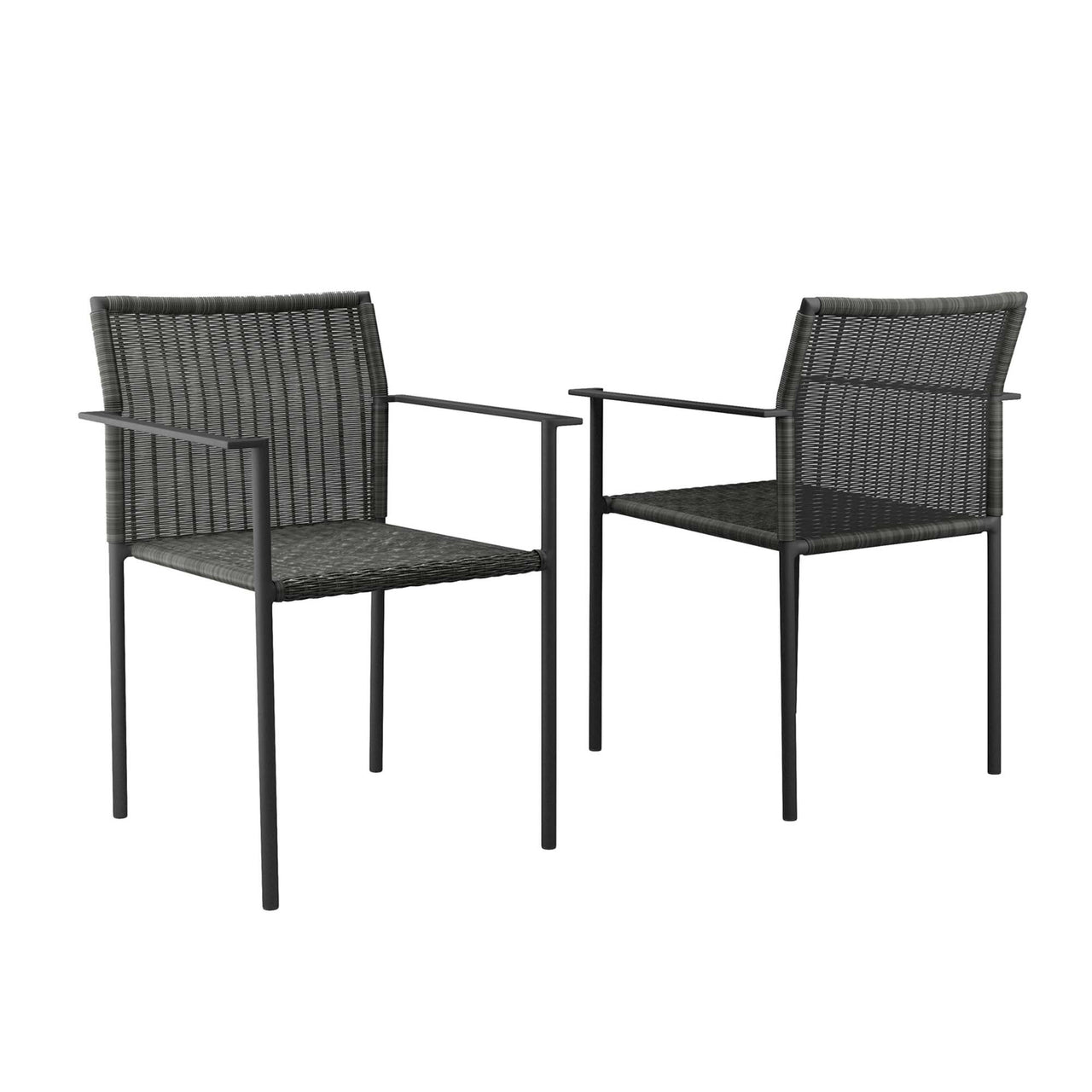Lumisse Alfresco Dining Chair Set of 2, Charcoal