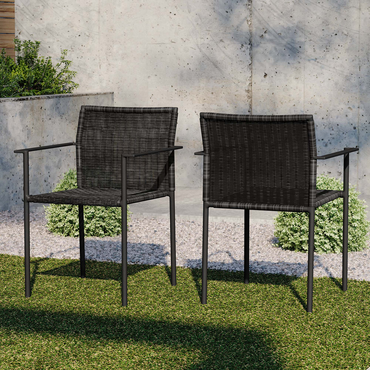 Lumisse Alfresco Dining Chair Set of 2, Charcoal