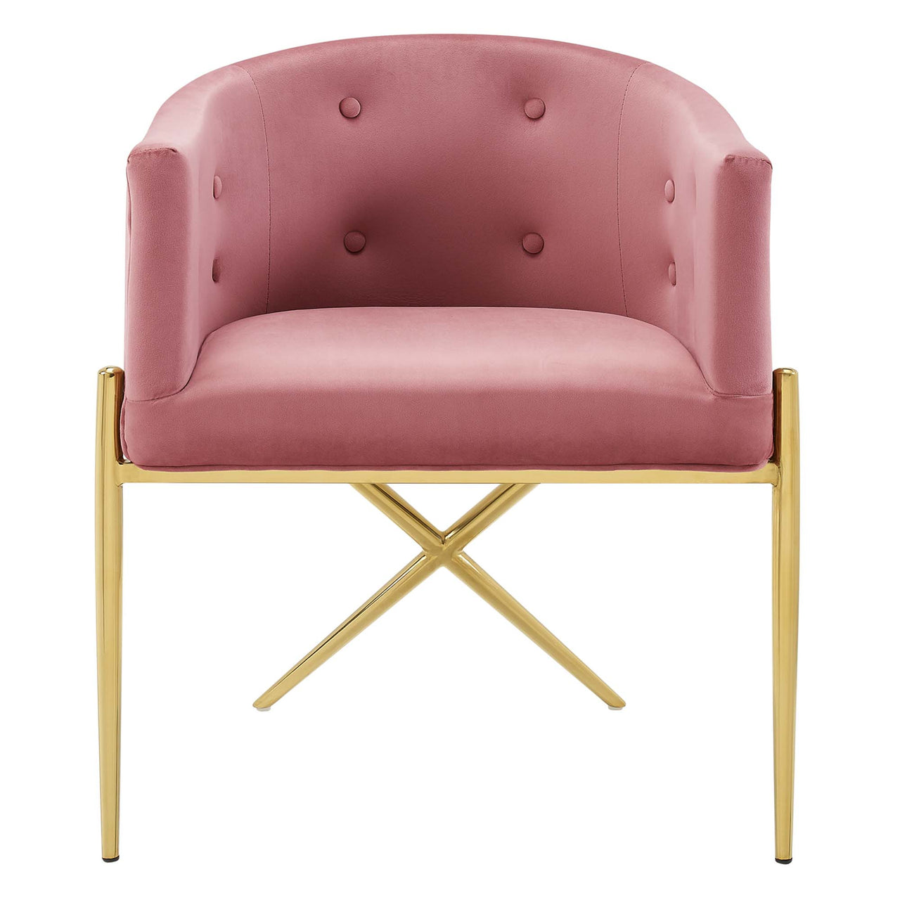 Civetta Upholstered Velvet Armchair Set of 2, Dusty Rose