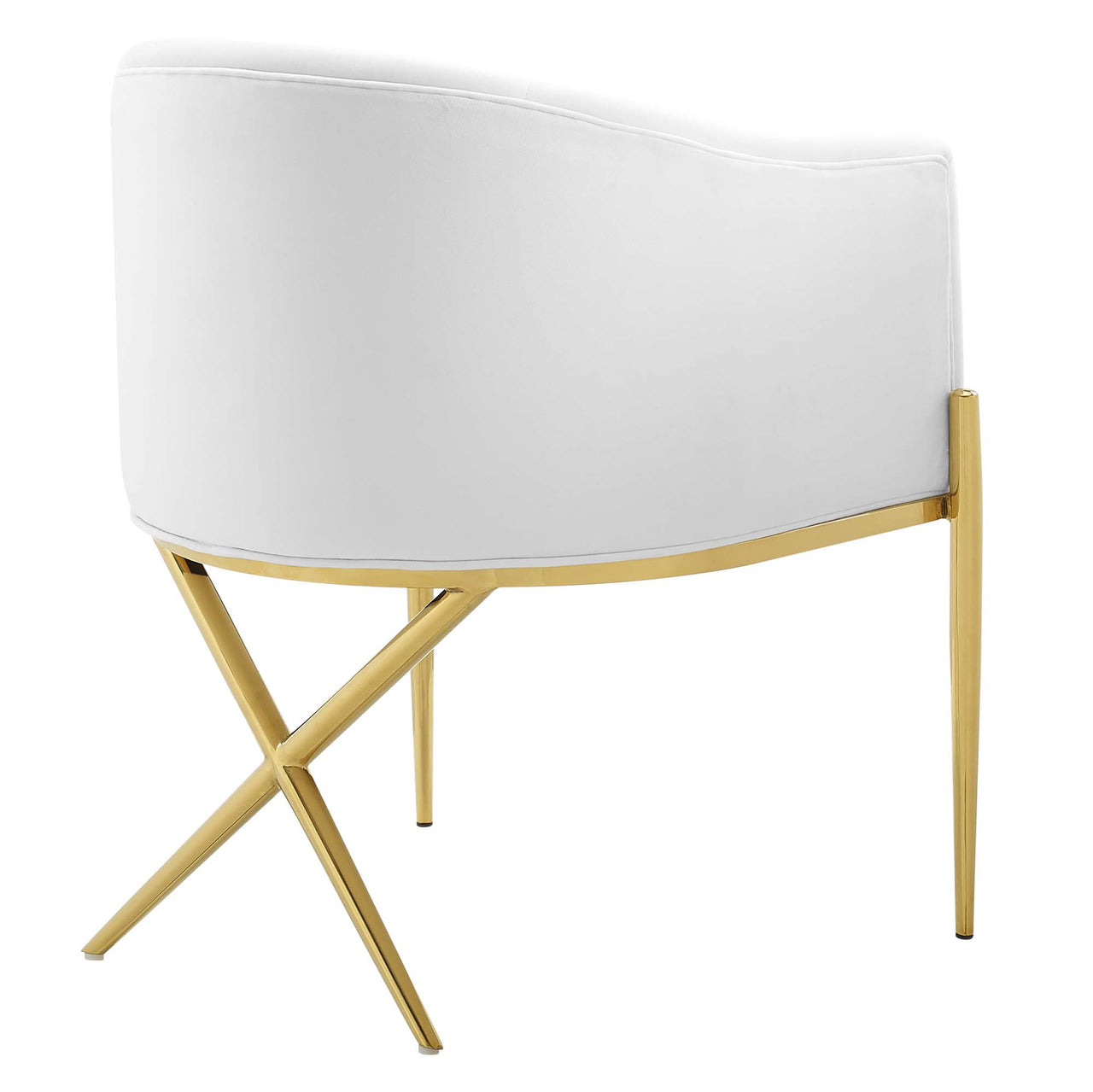 Civetta Upholstered Velvet Armchair Set of 2, White