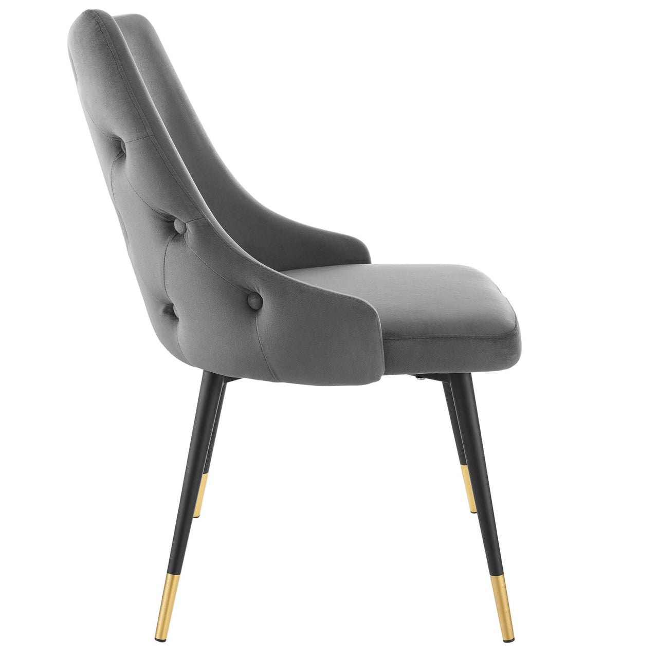 Avira Velvet Dining Chair Set of 2, Gray