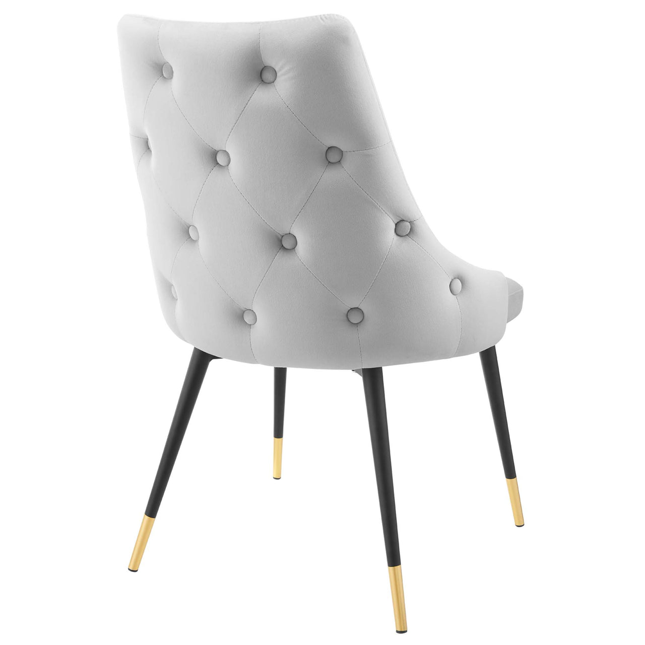 Avira Velvet Dining Chair Set of 2, Light Gray