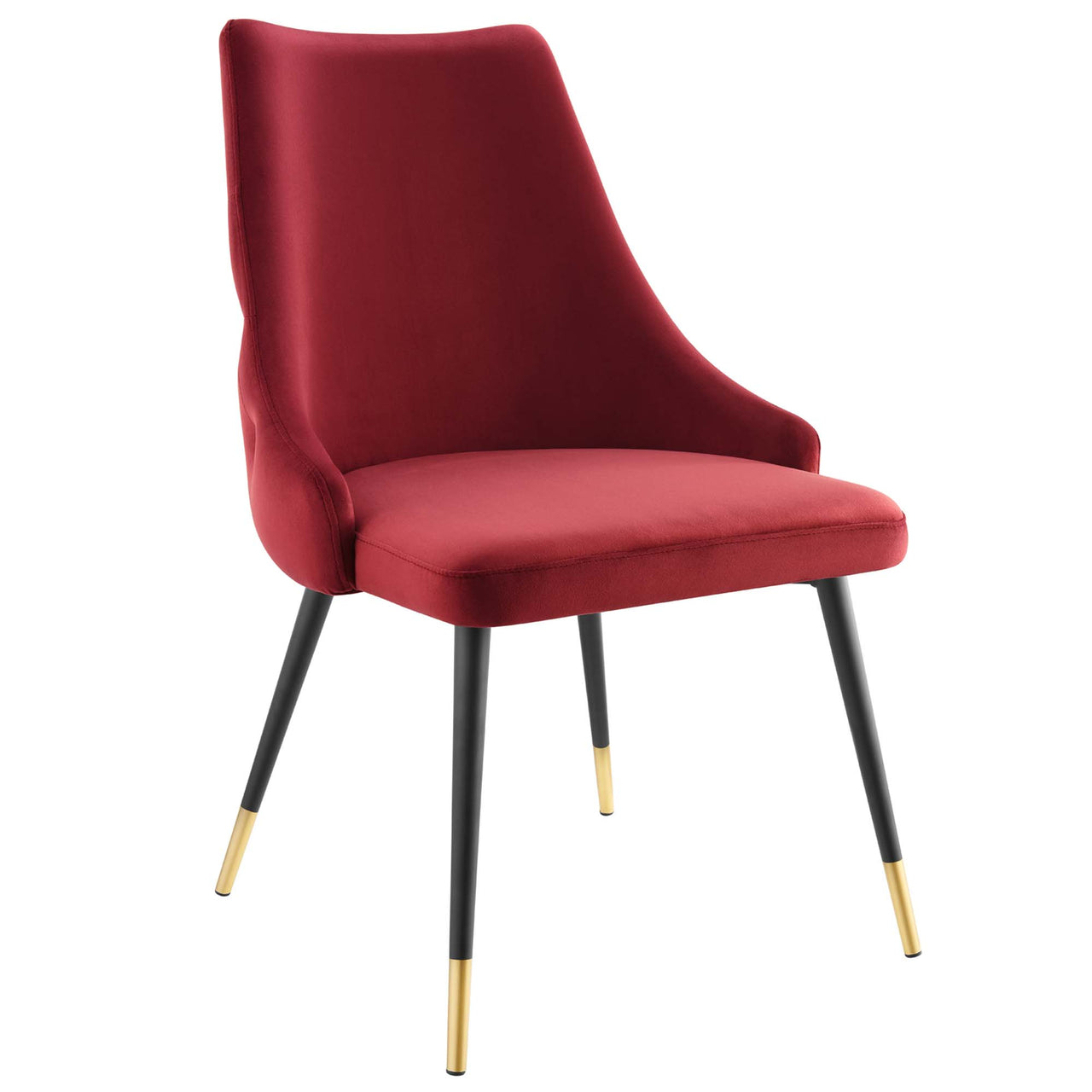 Avira Velvet Dining Chair Set of 2, Maroon