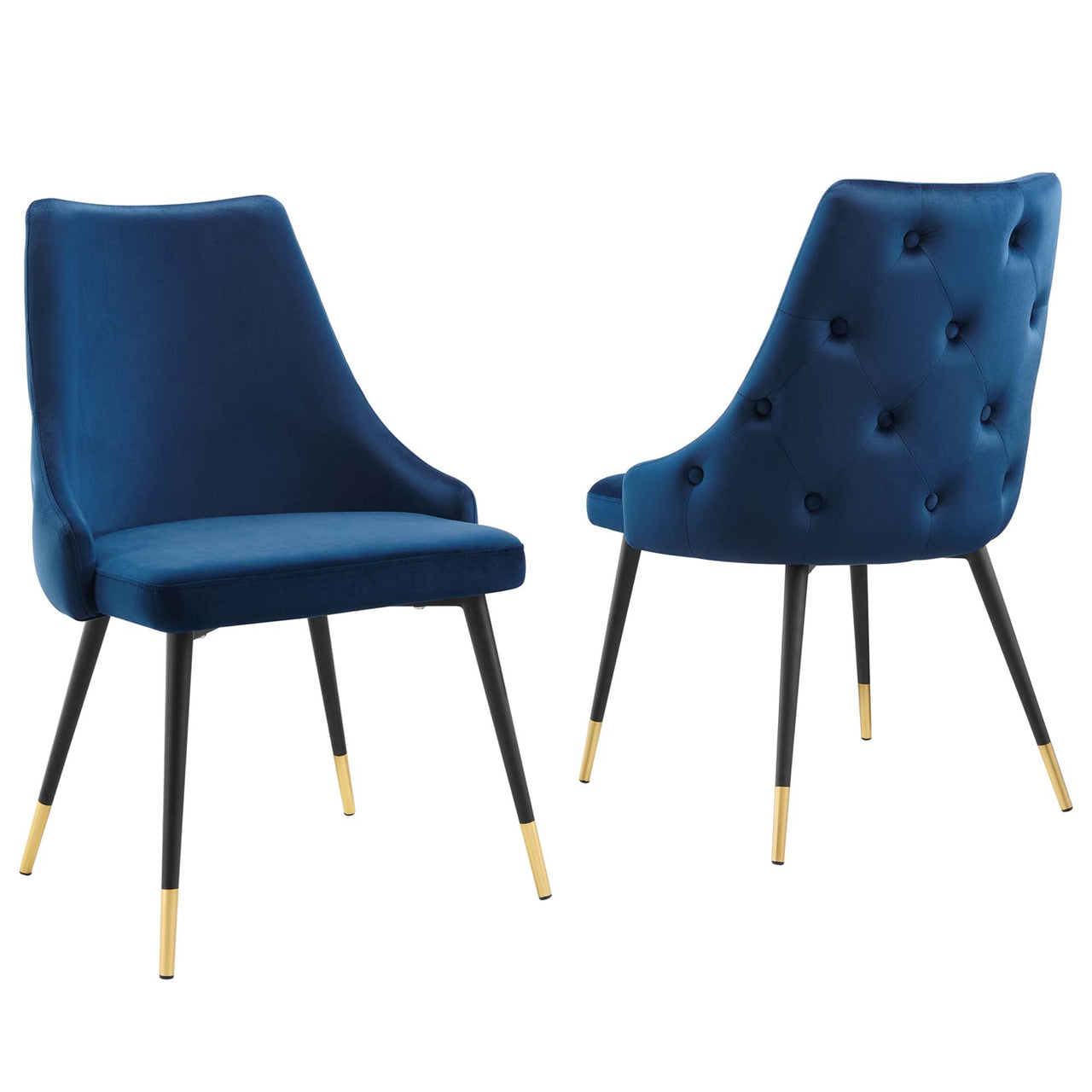 Avira Velvet Dining Chair Set of 2, Navy