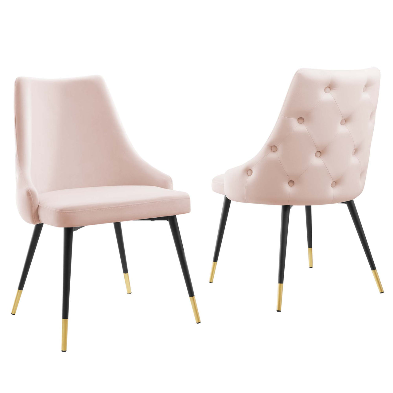 Avira Velvet Dining Chair Set of 2, Pink