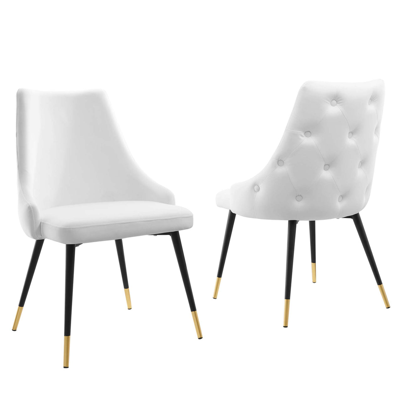 Avira Velvet Dining Chair Set of 2, White