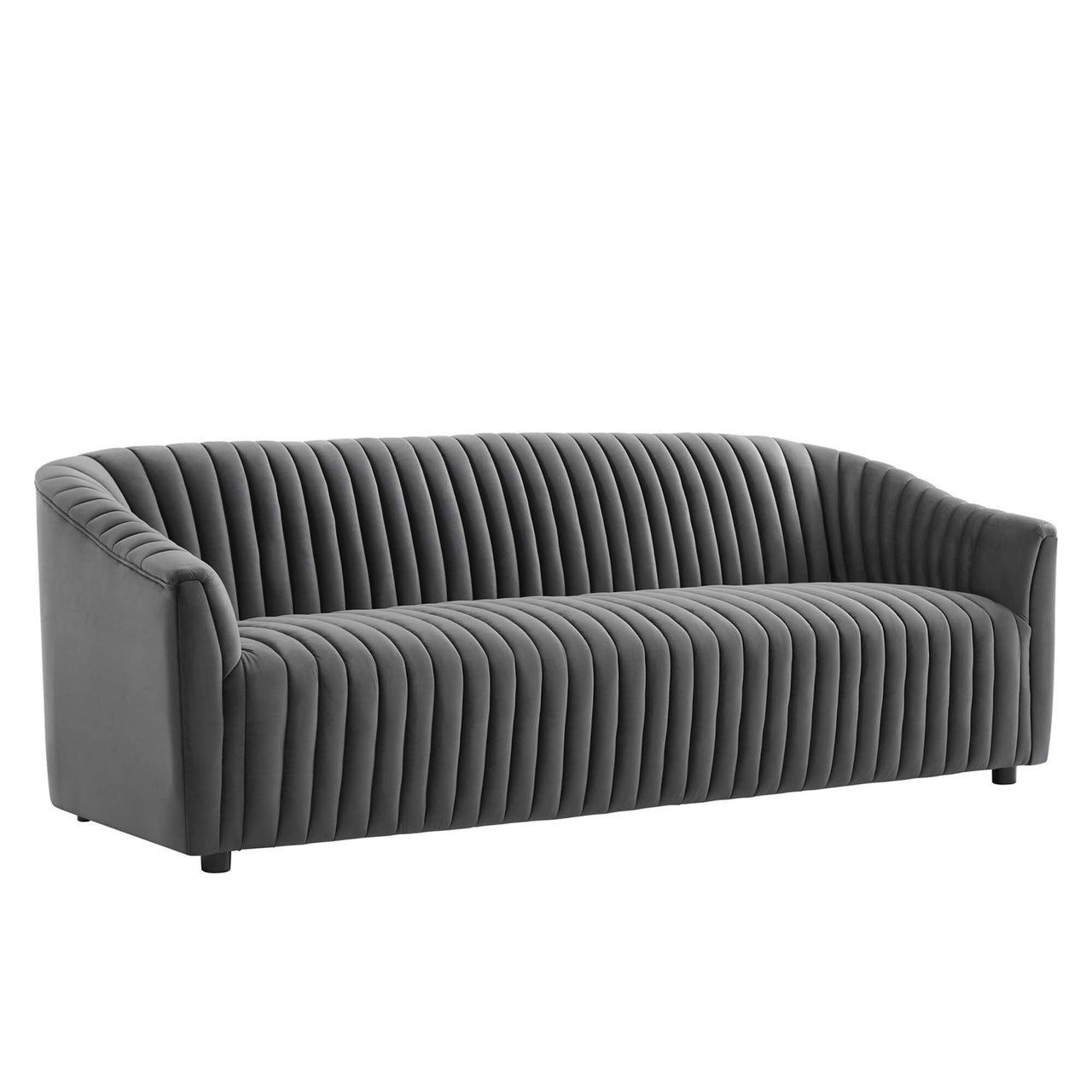 Virelle Velvet Sofa, Charcoal