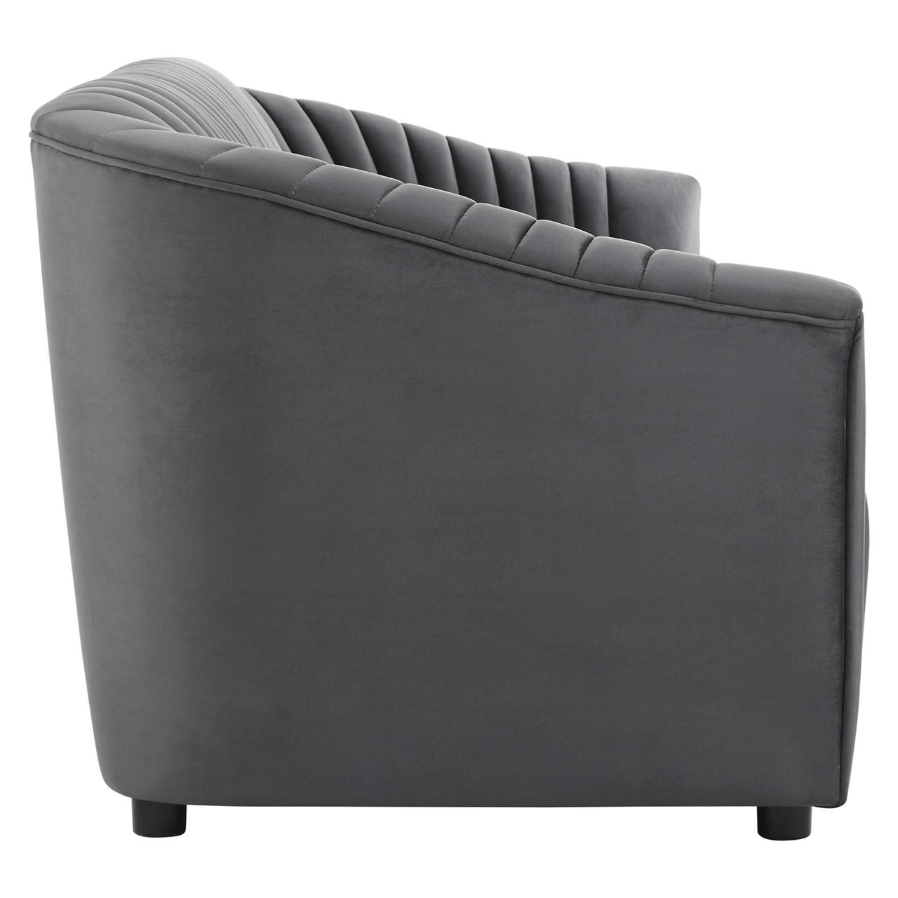 Virelle Velvet Sofa, Charcoal