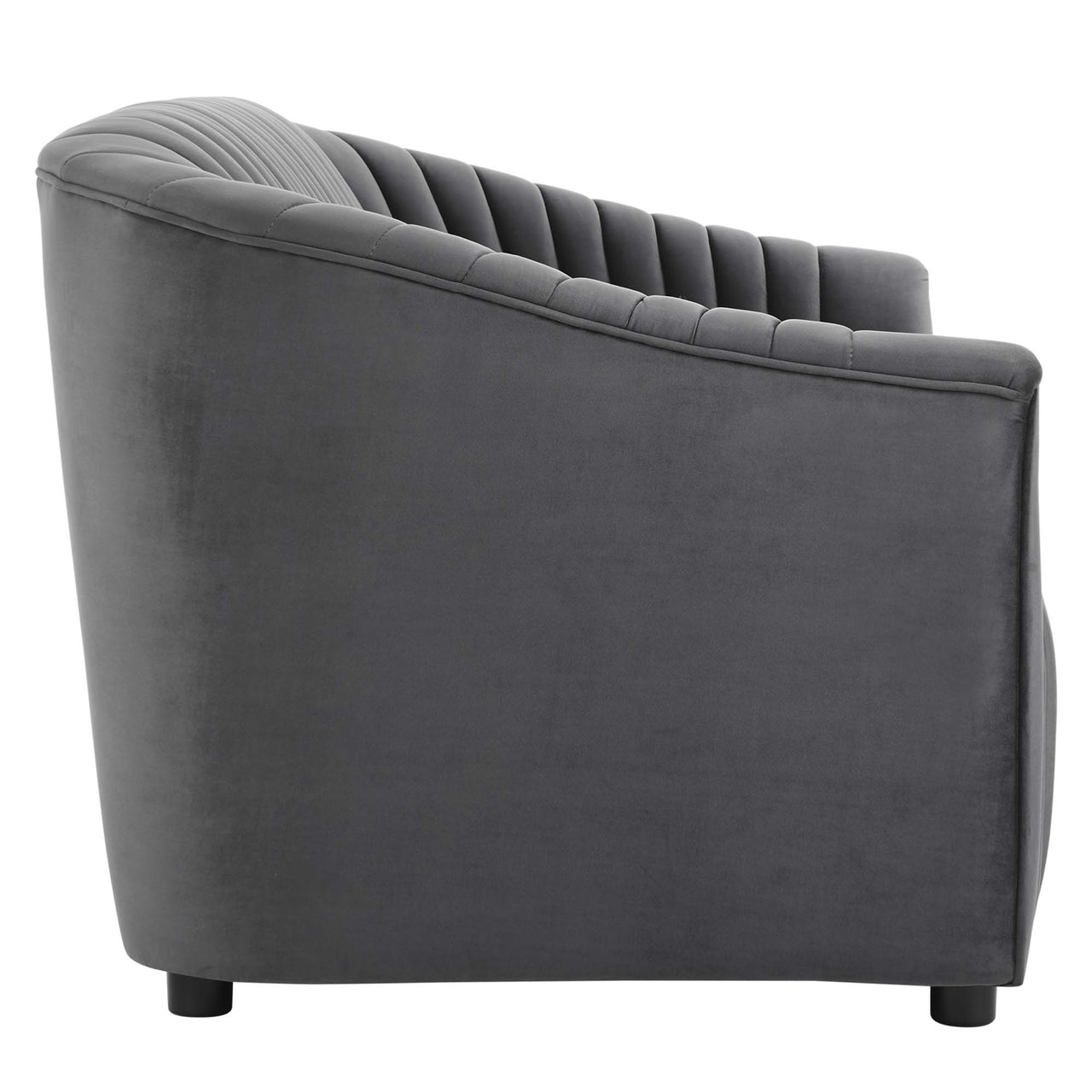 Virelle Velvet Loveseat, Charcoal