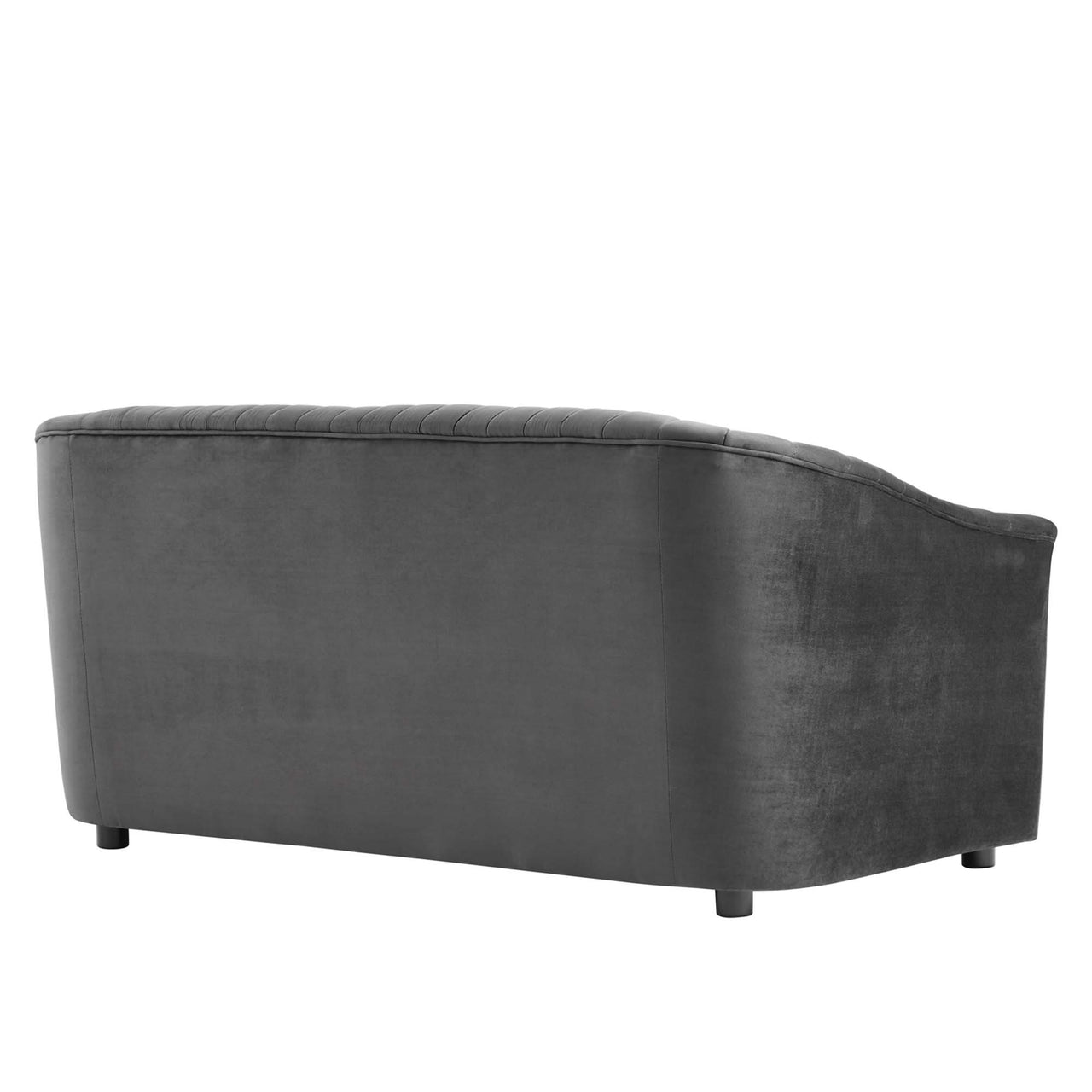 Virelle Velvet Loveseat, Charcoal