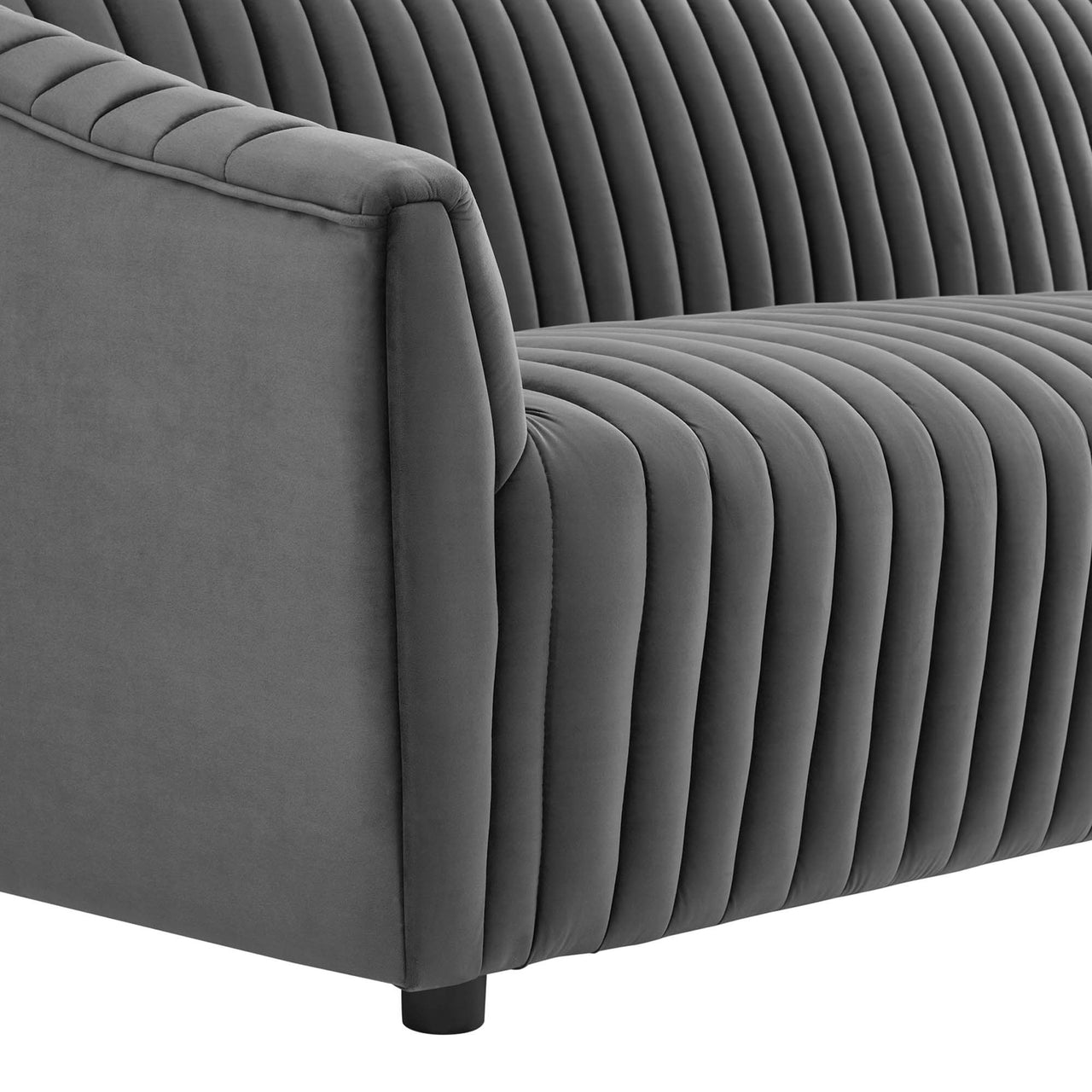 Virelle Velvet Loveseat, Charcoal
