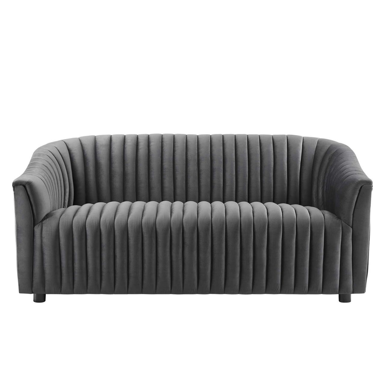 Virelle Velvet Loveseat, Charcoal