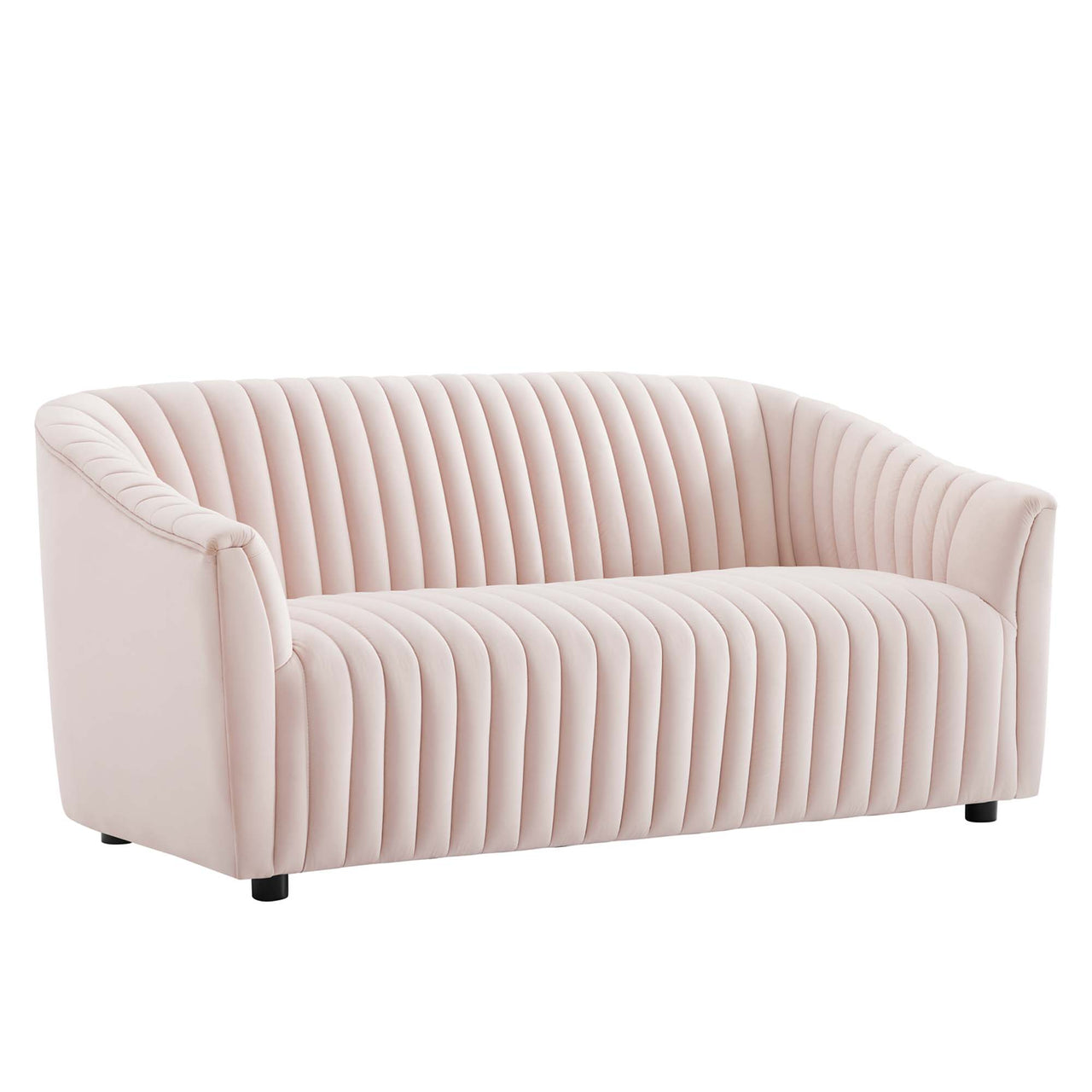 Virelle Velvet Loveseat, Pink