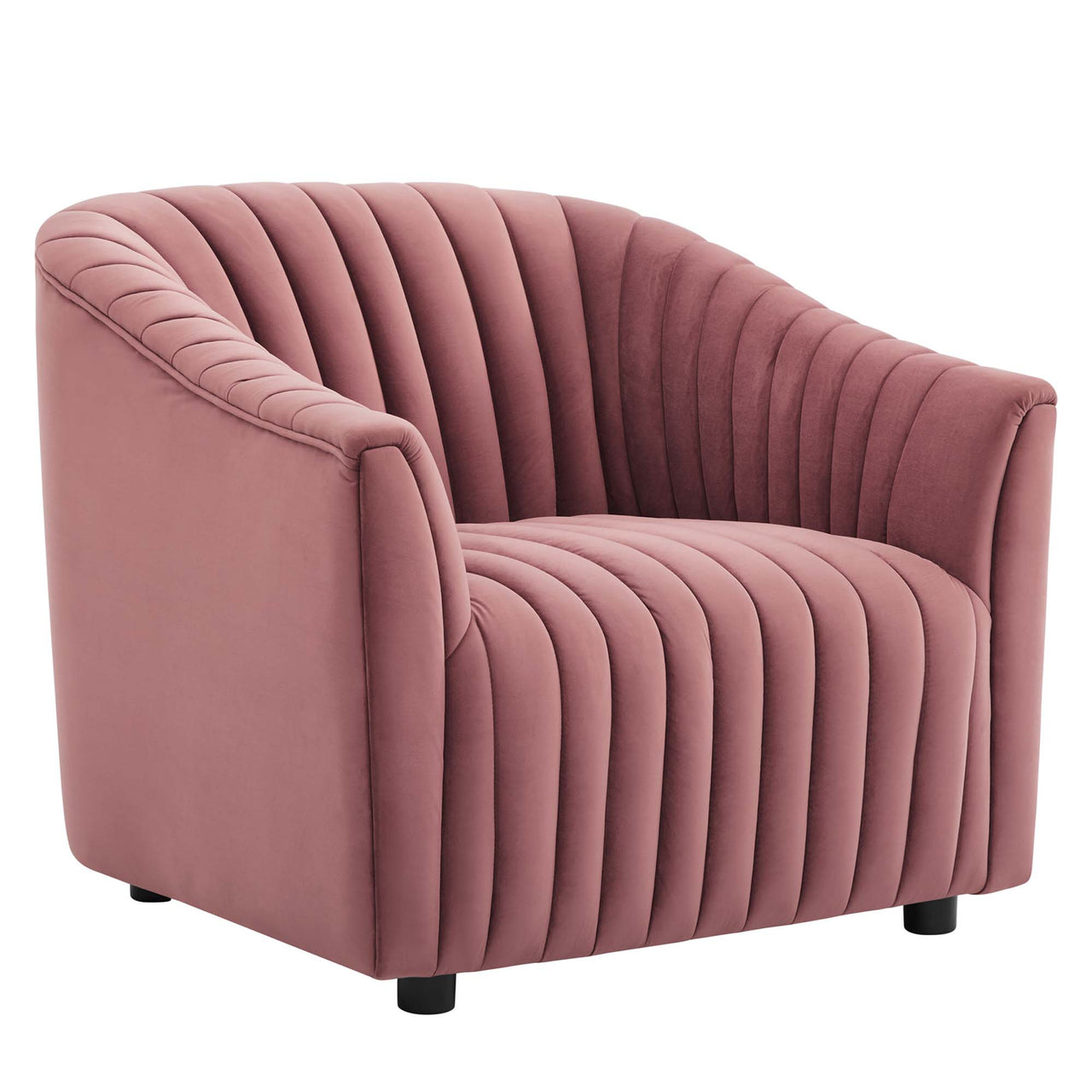 Virelle Velvet Armchair, Dusty Rose