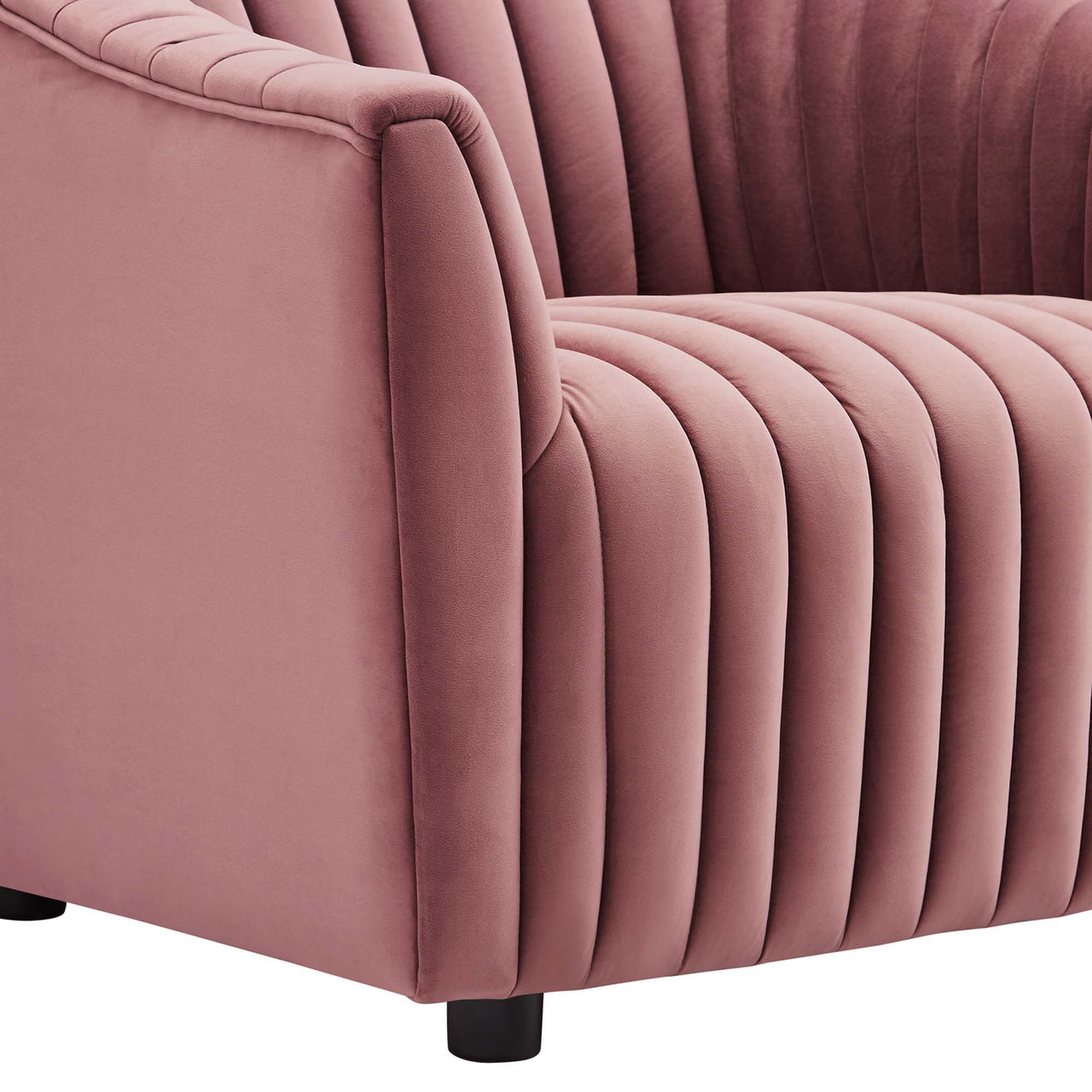 Virelle Velvet Armchair, Dusty Rose