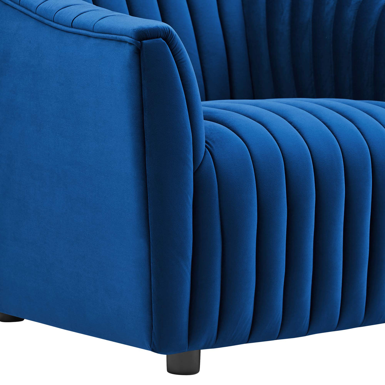 Virelle Velvet Armchair, Navy