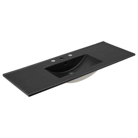 Cavelle 48" Single Basin Bathroom Sink, Black