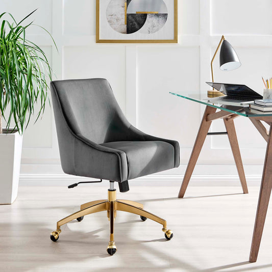 Virella Velvet Office Chair, Gray