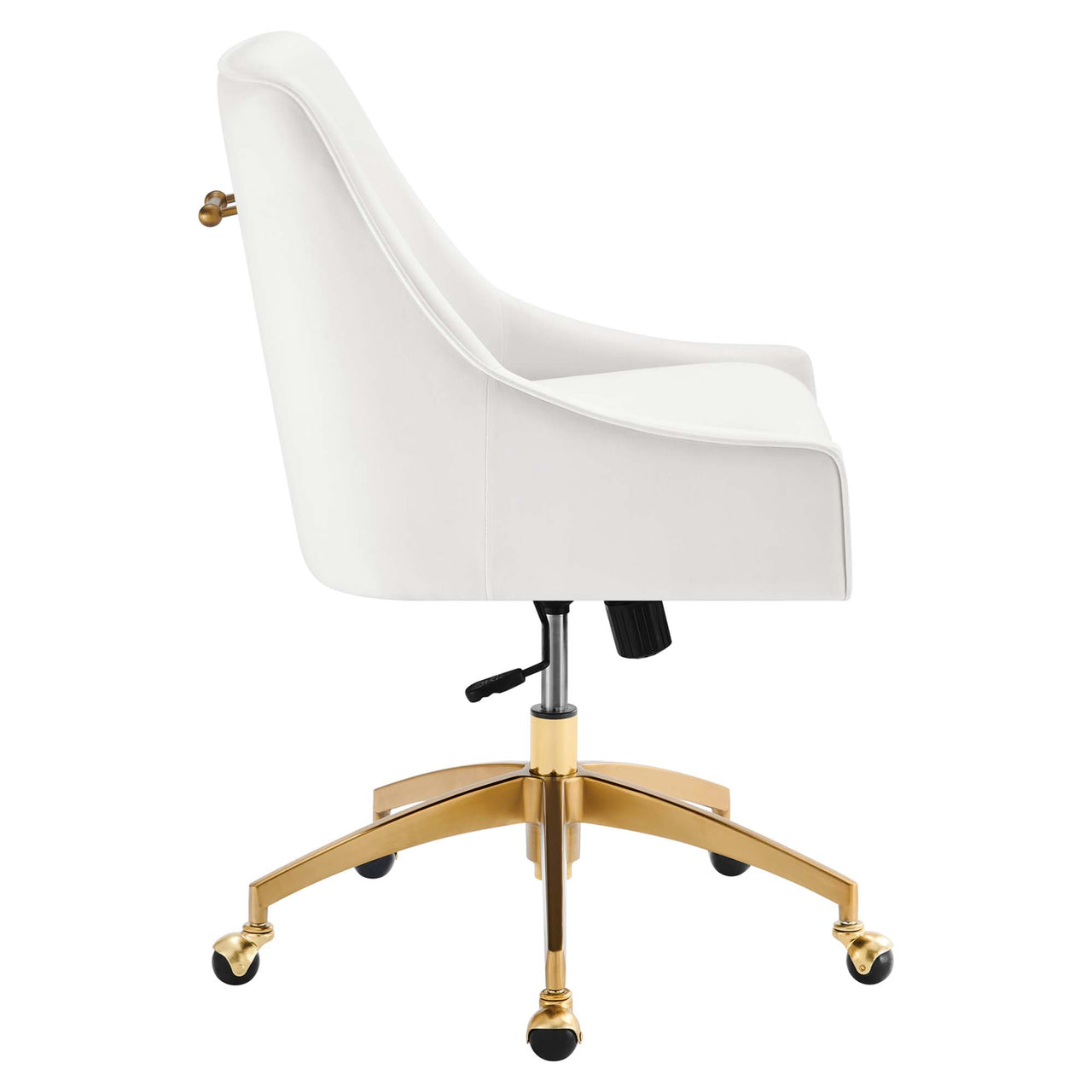 Virella Velvet Office Chair, White