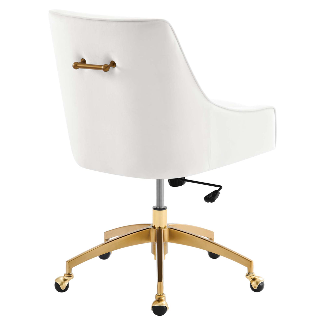 Virella Velvet Office Chair, White