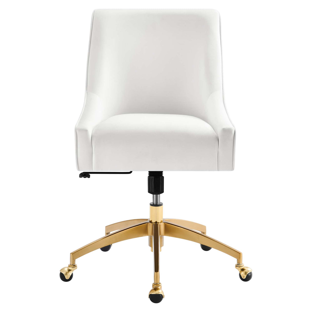 Virella Velvet Office Chair, White