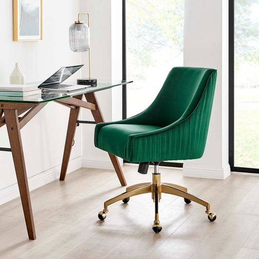 Virella Velvet Office Chair, Green