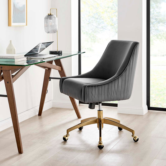Virella Velvet Office Chair, Gray