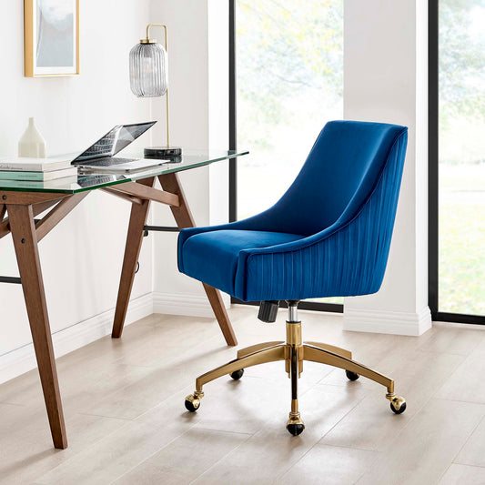 Virella Velvet Office Chair, Navy