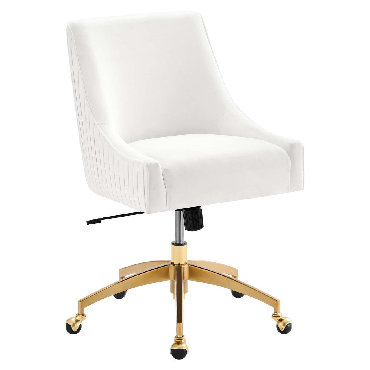 Virella Velvet Office Chair, White