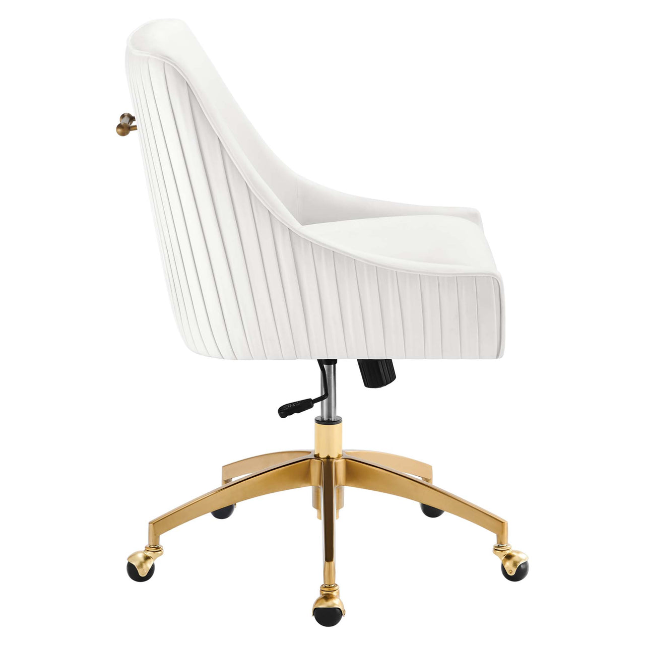Virella Velvet Office Chair, White