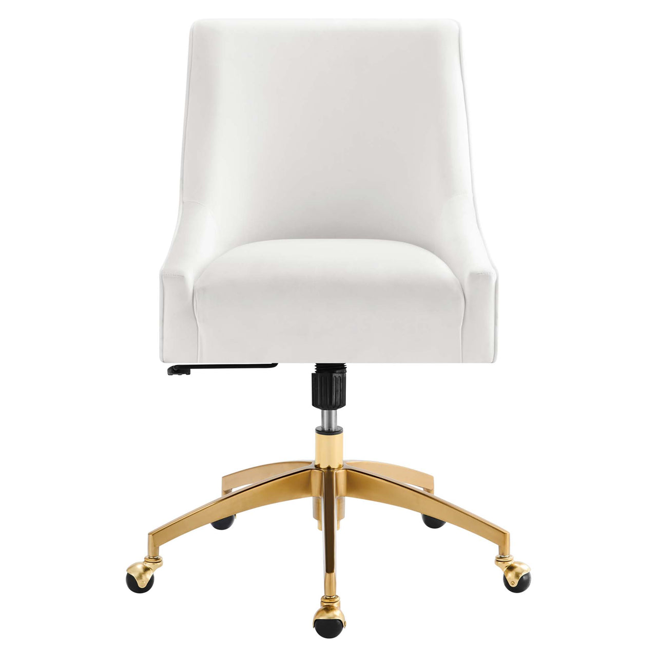 Virella Velvet Office Chair, White