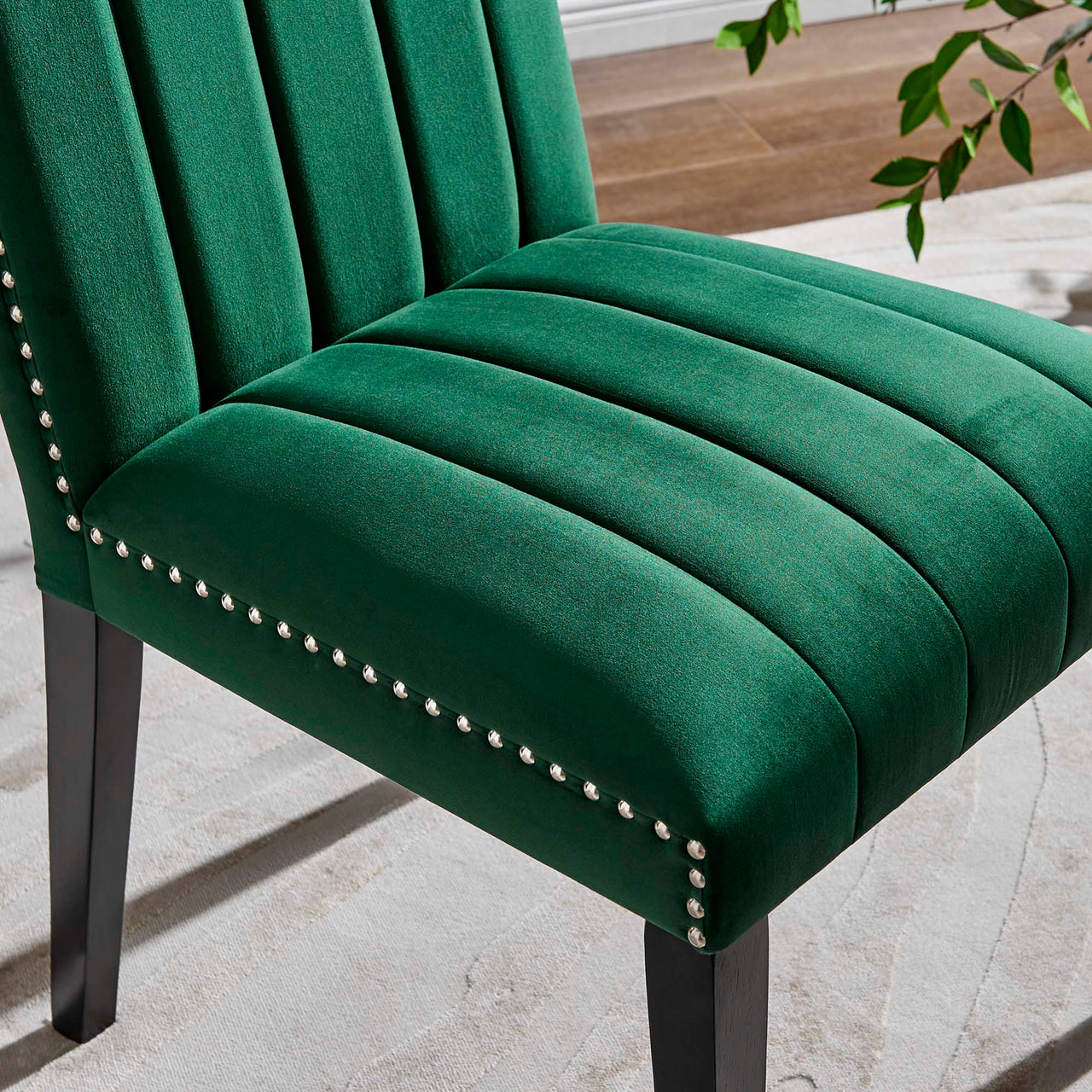 Stimulate Velvet Dining Chair Set of 2, Green