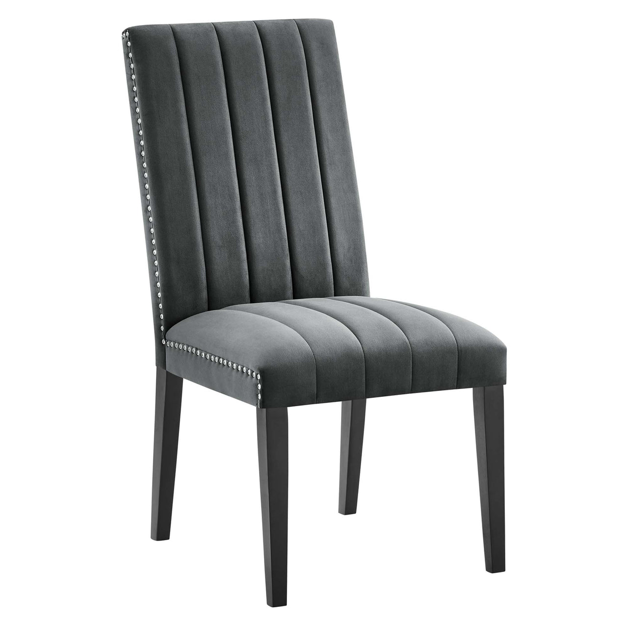 Stimulate Velvet Dining Chair Set of 2, Gray
