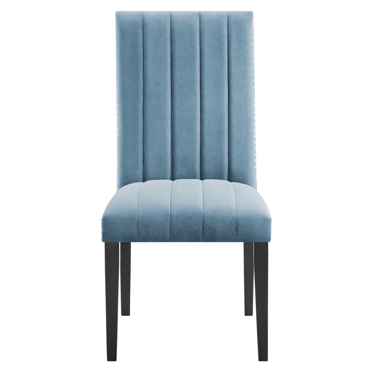 Stimulate Velvet Dining Chair Set of 2, Light Blue