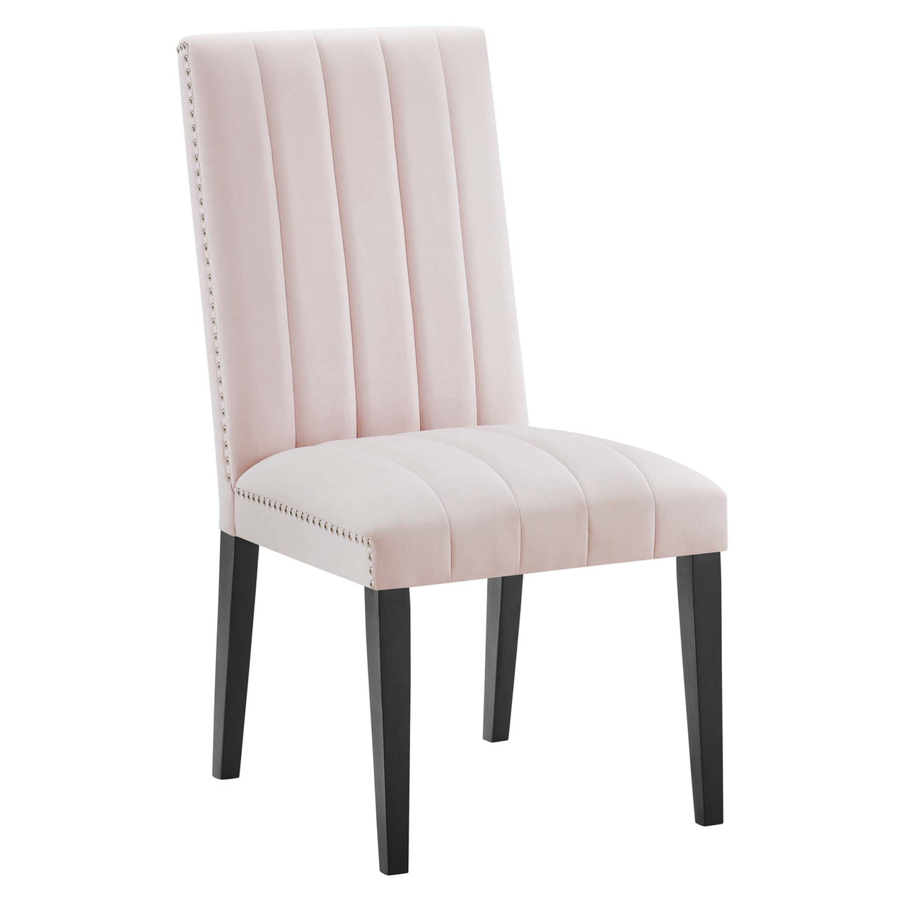 Stimulate Velvet Dining Chair Set of 2, Pink