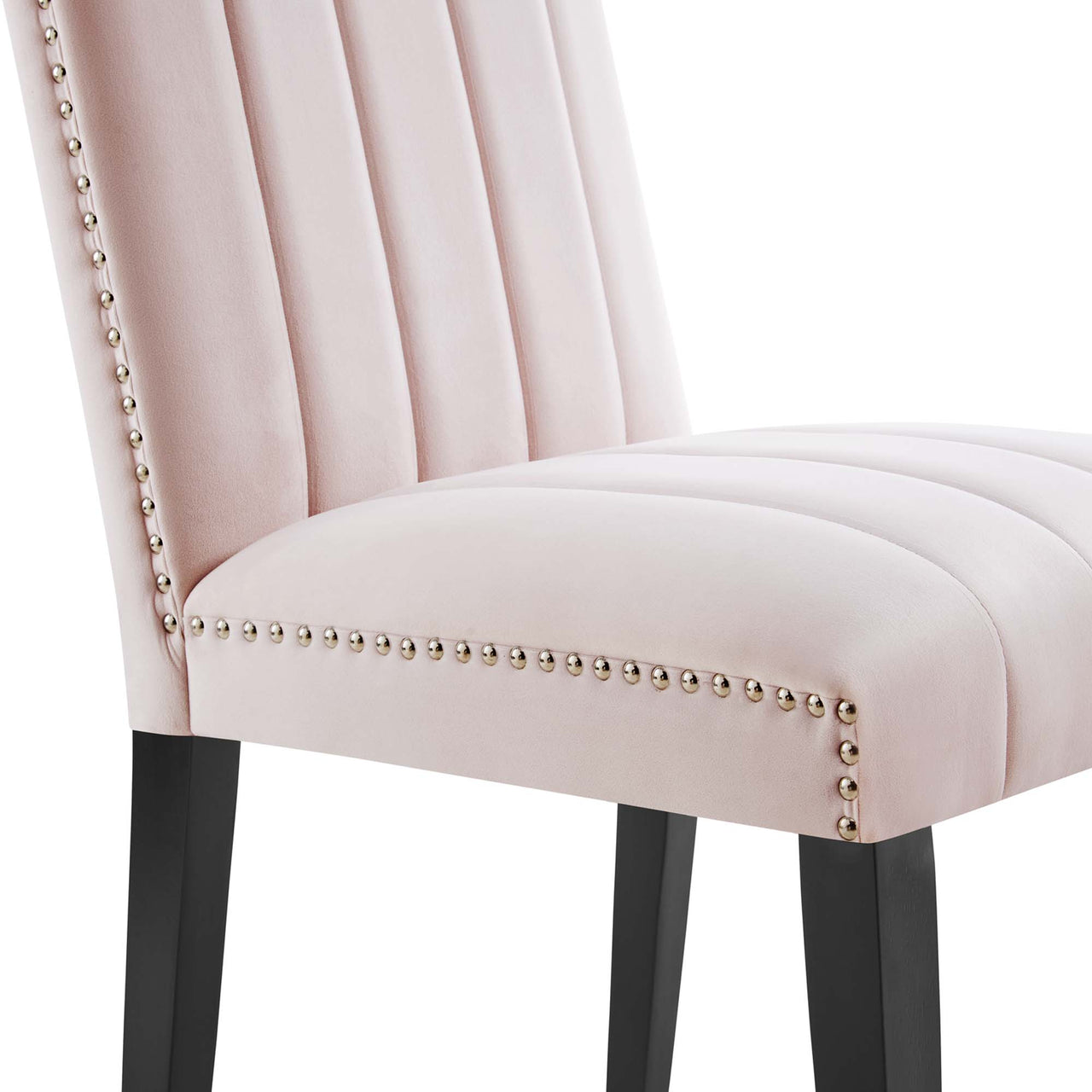Stimulate Velvet Dining Chair Set of 2, Pink