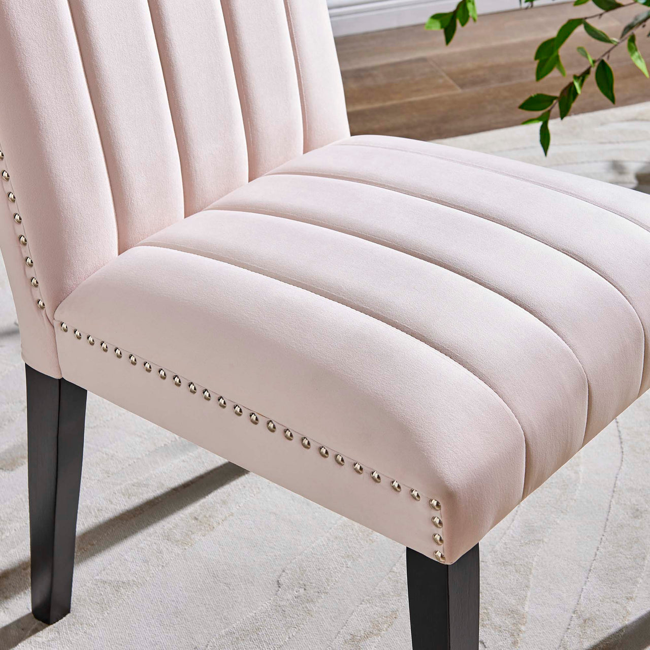 Stimulate Velvet Dining Chair Set of 2, Pink