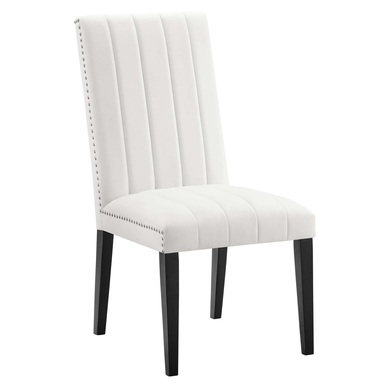 Stimulate Velvet Dining Chair Set of 2, White