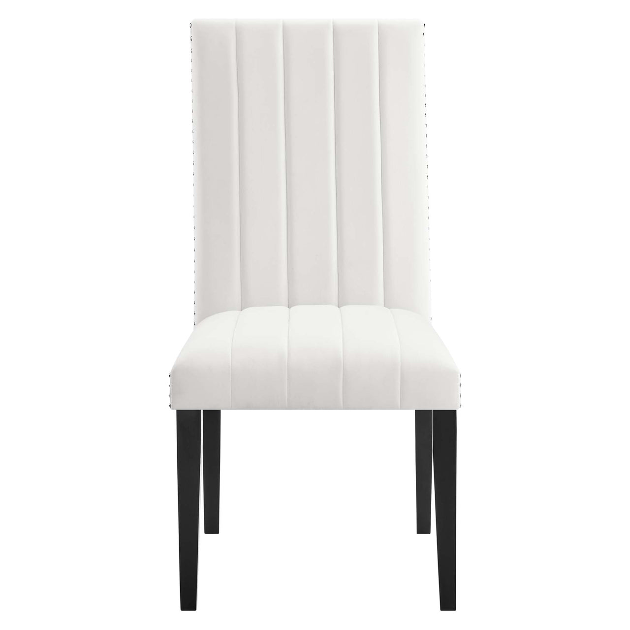 Stimulate Velvet Dining Chair Set of 2, White