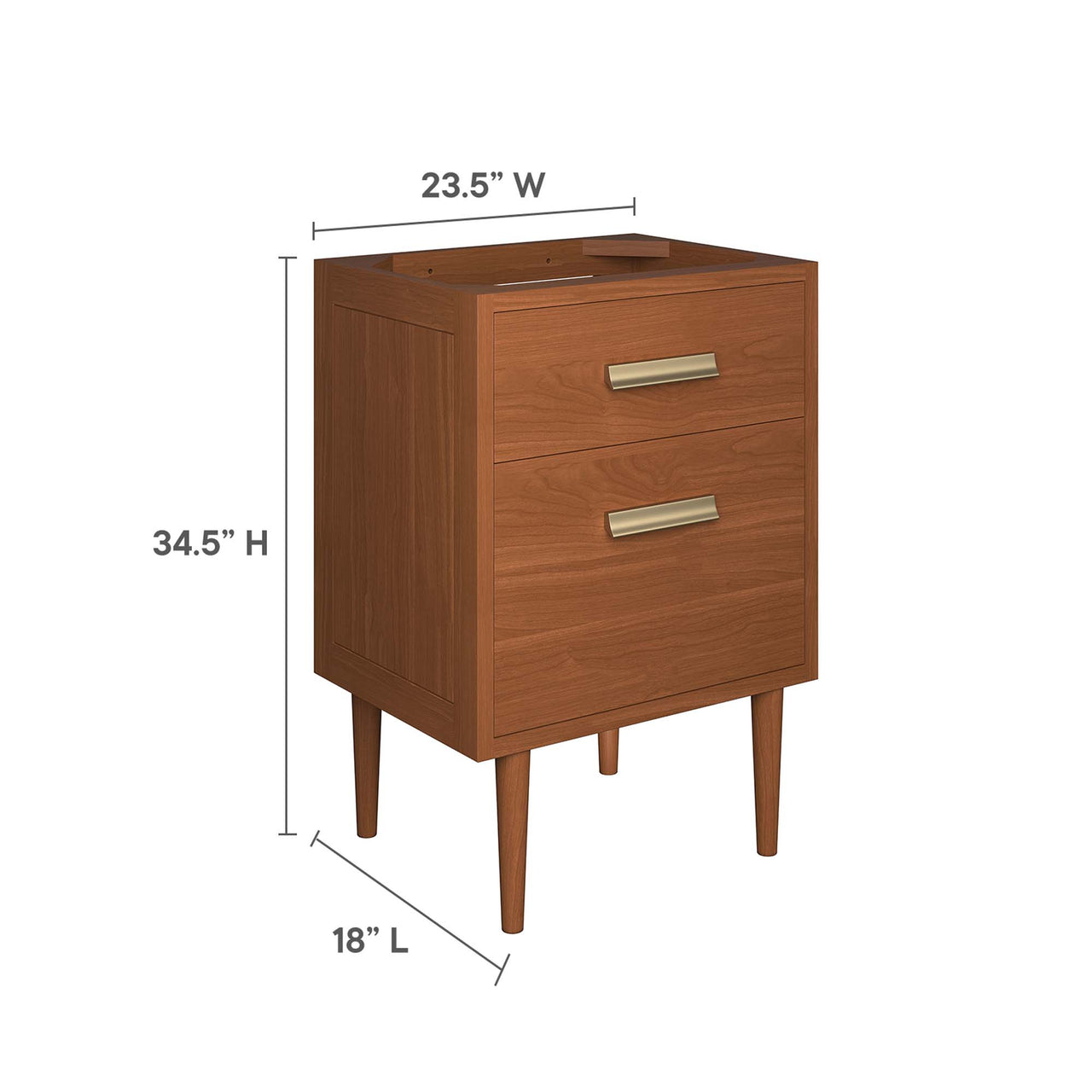 Caselle Vanity Base with Storage, Small, Natural Wood