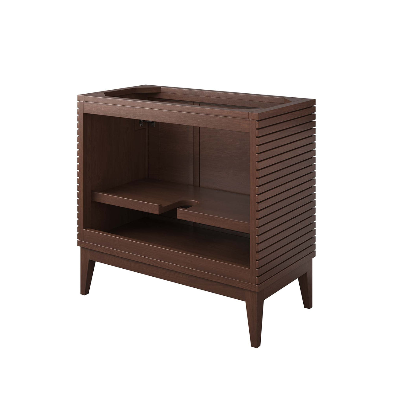 Ridge Vanity Base with Storage, Large, Walnut