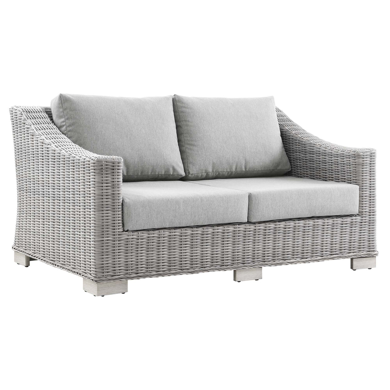 Corvara 4-Piece Alfresco Woven Furniture Set, Light Gray & Gray