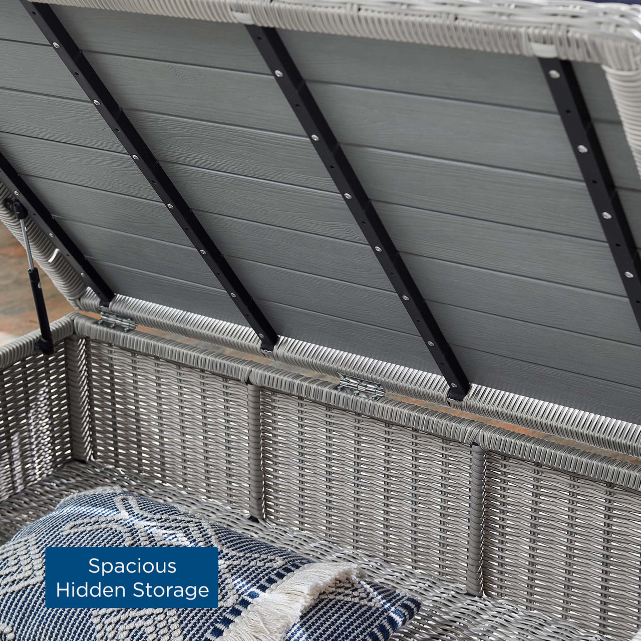 Corvara 5-Piece Alfresco Woven Furniture Set, Light Gray & Gray