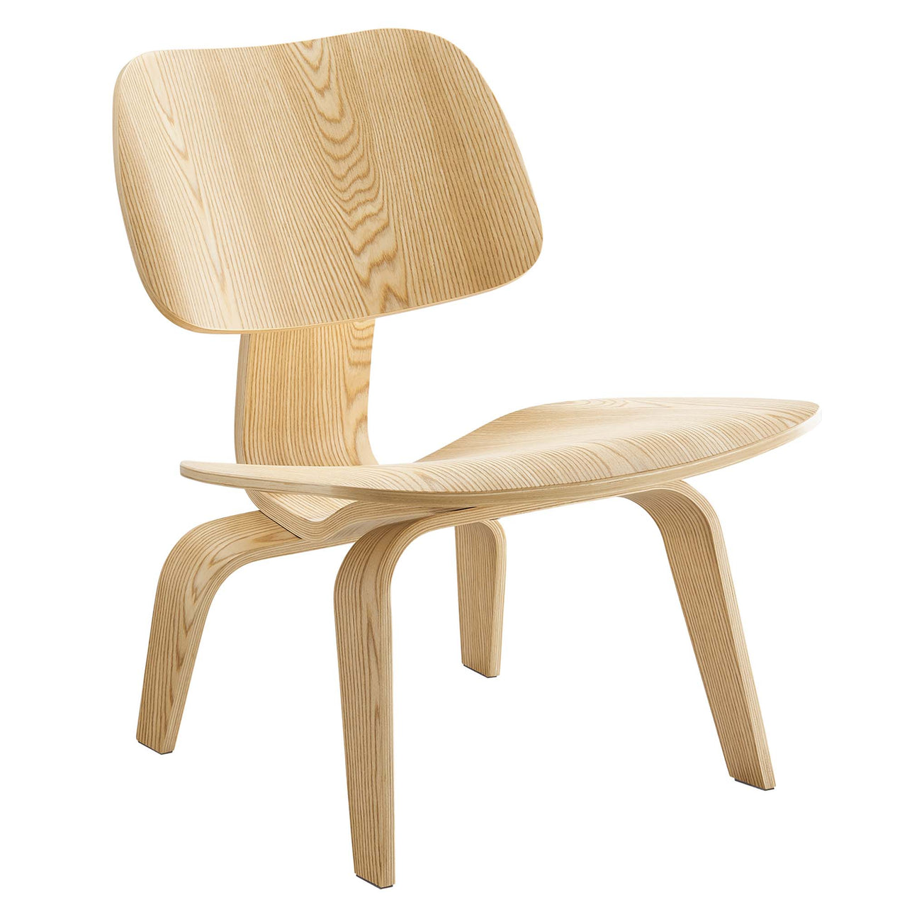 Mushroom Lounge Chair, Natural Wood
